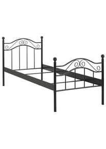 Home Affaire, Metallbett, schwarz, Liegefl&auml;che L&auml;nge Breite: 200 cm x 90 cm, schwarz