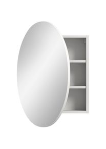 Welltime, Spiegelschrank &raquo;Litica, rund &Oslash; 70cm, 1 Spiegelt&uuml;r, 2 Einlegeb&ouml;den&laquo; Spiegel, Bad Schrank, H&auml;ngeschrank, wei&szlig;/Spiegelglas, FSC -zertifizierter