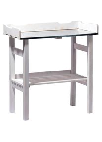 Dobar, Pflanztisch verzinkte Arbeitsfl&auml;che mit Umrandung, wei&szlig;, B/H/T: 78 cm x 84 cm x 38 cm, wei&szlig;