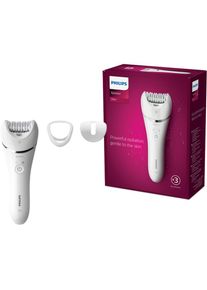 Philips, Epilierer &raquo;Satinelle Advanced Series 8000 BRE700/00&laquo; 2 Stk. Aufs&auml;tze Nass- und Trockenepilierer, mit 2 Geschwindigkeitsstufen, wei&szlig;/chrome, 