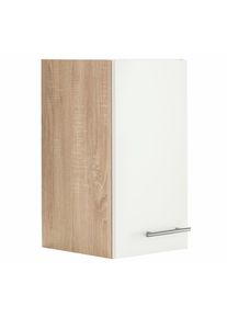 Optifit, H&auml;ngeschrank &raquo;Kalmar&laquo;, Breite 30 cm, wei&szlig;, Eiche-hell s&auml;gerau - B/H/T: 30 cm x 58 cm x 35 cm, wei&szlig;