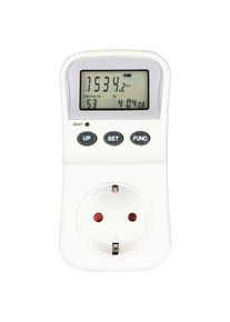 Hama, Energiekostenmessger&auml;t digitaler Stromz&auml;hler f&uuml;r Steckdose, mit LCD-Anzeige, wei&szlig;, Kunststoff, Alle Daten werden gespeichert