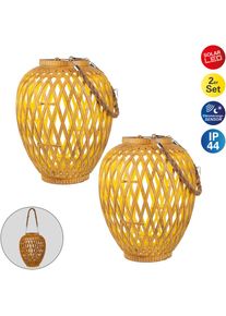 N&auml;ve n&auml;ve, LED Solarleuchte &raquo;2er Set Korb- / Solardekoleuchte "CESTO"&laquo; 1 Stk. Warmwei&szlig; Inkl. D&auml;mmerungssensor, natur,