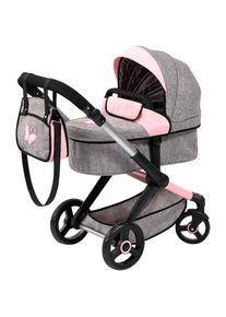BAYER, Kombi-Puppenwagen &raquo;Xeo&laquo;, Schmetterling grau/rosa, Kombi-Puppenwagen