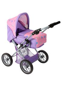 Bayer Chic 2000 CHIC2000, Kombi-Puppenwagen &raquo;Leni&laquo; mit herausnehmbarer Tragetasche, Herzchen lila, Kombi-Puppenwagen