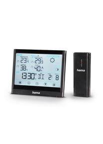 Hama, Wetterstation &raquo;Wetterstation "Full Touch", Schwarz, mit Au&szlig;ensensor, Reichweite 30m&laquo; (mit Au&szlig;ensensor), schwarz, Touch-Sensor zur komfortablen 
