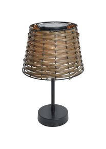 N&auml;ve n&auml;ve, Au&szlig;en-Tischleuchte &raquo;Solar-Tisch-Leuchte Rattan braun "RADA"&laquo; 1 Stk. Warmwei&szlig; Inkl. D&auml;mmerungssensor, schwarz/ braun,