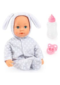 BAYER, Babypuppe &raquo;First Words Baby, Anna 38 cm, grau&laquo; mit Schlafaugen und Babyger&auml;uschen, grau, Babypuppe