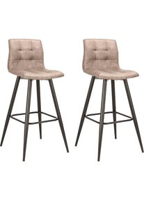 ByLiving, Barhocker &raquo;Simone&laquo; Set, 2er, 2 Stk. tlg. 2er Set, Vintage braun oder Webstoff anthrazit, braun, 100% Polyester, B/H/T: 40 cm x 103 cm x 51 