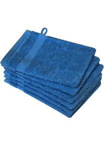 Dyckhoff, Waschhandschuh &raquo;Planet&laquo; 450 g/m&sup2;, aus reiner Baumwolle, trocknergeeignet, blau, Walkfrottier,