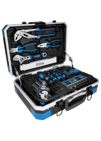 G&uuml;de G&uuml;de, Werkzeugkoffer &raquo;&raquo;GWZK 241&laquo;&laquo; 241 tlg., aus Chrom-Vanadium, Carbon-Stahl, blau, Im Koffer: 1 Feile, 1 Umschaltknarre 3/8" (72 Z&auml;hne), 1 