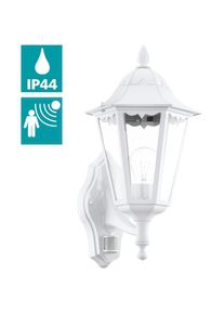 Eglo, Au&szlig;en-Wandleuchte &raquo;NAVEDO Wandlampe, Au&szlig;enbeleuchtung, schwarz, silber-patina, klassisch&laquo; E27 1 Stk. Eckmontage m&ouml;glich, Erfassungswinkel 110&deg; /