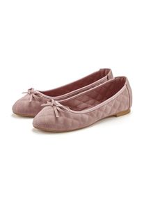 Lascana, Damen, Ballerina &raquo;Slipper, Schl&uuml;pfschuh&laquo; mit Schleifenapplikation VEGAN, rose, 39, Klassische Ballerina in abgerundeter Form mit 
