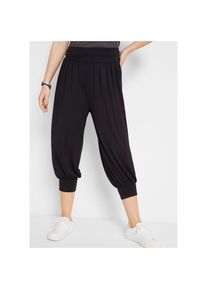 bonprix, Damen, Haremshose aus Viskose-Mix, mit Elasthan, lockere Passform, 3/4-L&auml;nge, schwarz, N-Gr, 48/50 (XL) - N-Gr, schwarz, 3/4-L&auml;nge bietet 