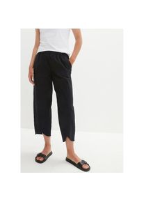 bonprix, Damen, 3/4-Hose &raquo;3/4-Hose aus leichtem Leinen-Mix&laquo; aus Leinen-Mix, mit Seitenschlitzen, Regular Fit, casual Stil, schwarz, N-Gr, 38 - N-Gr, 