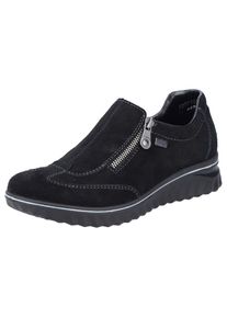 Rieker, Damen, Slip-On Sneaker , Freizeitschuh, Halbschuh, Outdoorschuh mit RiekerTEX-Membran, schwarz, 41, Sneaker mit seitlichem Rei&szlig;verschluss