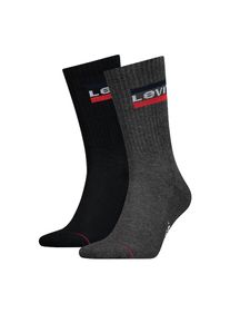 Levi's Levi's , Herren, Socken &raquo;LEVIS REGULAR CUT SPRTWR LOGO 2P&laquo; Packung, 2er Pack, 2 Paar tlg. mit breitem Logobund, mid grey / black, 35-38, Herrensocken 