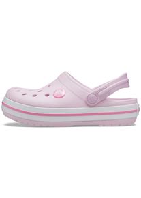 Crocs, Damen, Clog &raquo;Crocband Clog K&laquo; Sommerschuh, Schlappen, Hausschuh, Badeschuh mit Kontrast-Akzenten, rosa-wei&szlig;, 33, Clog in zeitlosen 