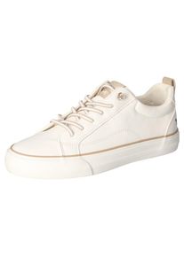 Mustang Shoes, Damen, Sneaker , Freizeitschuh, Halbschuh, zum schlupfen mit Gummizug, offwhite-beige, 44, offwhite-beige, Sneaker in sportlicher Optik