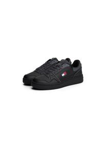 Tommy Jeans, Damen, Plateausneaker &raquo;TJW RETRO BASKET SNEAKER&laquo; , Freizeitschuh, Halbschuh, Schn&uuml;rschuh mit gepr&auml;gter Logoflagge, schwarz, 35, Cooler 