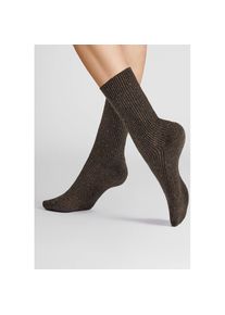 Hudson, Damen, Socken &raquo;Socke Winter Rib&laquo;, Brownmel. 0763, 35-38, Perfekter Komfort dank Woll-Seide-Mix, Teilung 6