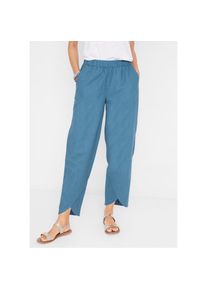 bonprix, Damen, 3/4-Hose &raquo;3/4-Hose aus leichtem Leinen-Mix&laquo; aus Leinen-Mix, mit Seitenschlitzen, Regular Fit, casual Stil, jeansblau, N-Gr, 52 - N-Gr,
