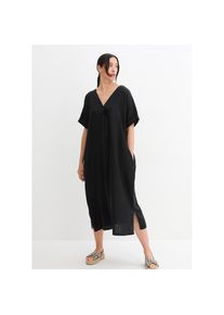 bonprix, Damen, Tunikakleid &raquo;Kaftan-Kleid aus reinem Leinen&laquo; f&uuml;r eleganten Look, aus Leinen, Oversize-Passform, mit Halbarm, schwarz, 36 - N-Gr, 