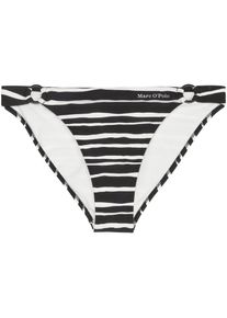 Marc O'Polo Marc O'Polo, Damen, Bikini-Hose &raquo;Summer Blacks&laquo; mit seitlichen Ringakzenten, black/white cotton print, S - N-Gr, Damenbikinihose von Marc O'Polo