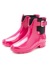Vivance, Damen, Gummistiefelette Gummistiefel im Chelsea-Look, Schlupfstiefel, Boots, Stiefel VEGAN, pink, 37, Mit Stretcheinsatz: Zum einfachen 