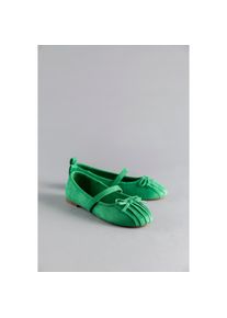 Aniston SHOES, Damen, Ballerina , Riemchenballerina, Schlupfschuh, Loafer, Slipper - NEUE KOLLEKTION, gr&uuml;n, 41, H&uuml;bscher Ballerina mit Schleifchen aus