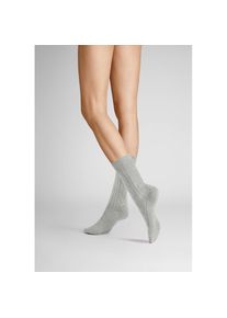Hudson, Damen, Socken &raquo;Socke Winter Plait&laquo;, Silber 0502, 39-42, Weich und warm dank Merino Woll-Mix