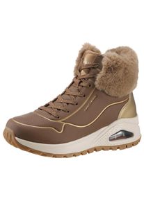 Skechers, Damen, Keilsneaker &raquo;UNO RUGGED&laquo; Sneaker, Keilsneaker, Winterboots mit hochwertiger D&auml;mpfung, braun-goldfarben, 35, braun-goldfarben, 