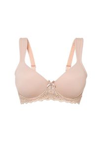 bonprix, Schalen-BH &raquo;Schalen-BH mit gepolsterten Tr&auml;gern&laquo; mit gepolsterten Tr&auml;gern, mit wattierten Cups, mit feiner Spitze, mattbeige, 75 - Cup B