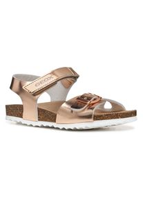 Geox, Damen, Sandale &raquo;J ADRIEL GIRL&laquo; , M&auml;dchen Sandale, Sommerschuh mit Fu&szlig;bett, rosegoldfarben metallic, 24, Geox Sandale mit Fu&szlig;bett