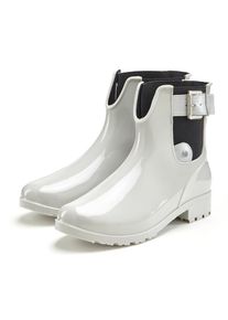 Vivance, Damen, Gummistiefelette Gummistiefel im Chelsea-Look, Schlupfstiefel, Boots, Stiefel VEGAN, grau, 42, Mit Stretcheinsatz: Zum einfachen 