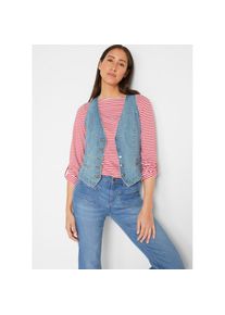bonprix, Damen, Jeansweste &raquo;Stretch-Jeansweste&laquo; aus Baumwollmischung, taillierte Passform, mit Knopfleiste, hellblau denim, 34, hellblau denim, 