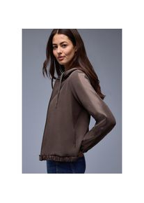 Street One, Damen, Kapuzensweatjacke im Silk-Look, mit seidigem Glanz, molten earth, 46, molten earth, Hoodie-Jacke f&uuml;r Damen von Street One