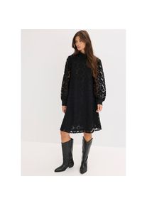 bonprix, Damen, Minikleid &raquo;Minikleid aus Spitze&laquo; festlicher Stil, aus Polyester, A-Linie Passform, mit Stehkragen, schwarz, N-Gr, 44 - N-Gr, schwarz, 
