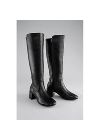 Aniston SHOES, Damen, Stiefel Stretchstiefel mit Innen-Rei&szlig;verschluss - NEUE KOLLEKTION-schmale Form, schwarz, 38, Eleganter Stiefel mit einer 