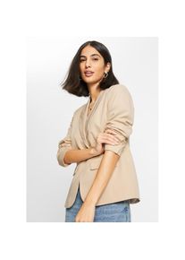 bonprix, Damen, Jackenblazer eleganter Look, schmale Passform, aus Polyester und Elasthan, hellsand, 44, Jackenblazer f&uuml;r einen eleganten Look