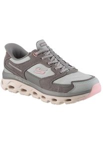 Skechers, Damen, Slip-On Sneaker &raquo;GLIDE-STEP SOLE-PARADISE VALLEY&laquo; Freizeitschuh, Schn&uuml;rschuh mit elastischen Schn&uuml;rsenkeln, grau-rosa, 41, Skechers 