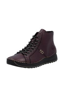 Rieker, Damen, Schn&uuml;rboots Schn&uuml;rstiefelette, High Top Sneaker, Plateauboots mit Profilsohle, brombeere, 39, brombeere, Mit kontrastfarbenen 