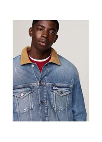 Tommy Jeans, Herren, Jeansjacke &raquo;RYAN TEDDY RGLR TRCKR DH6138 EXT&laquo; besticktes Markenlogo am Saum, Denim Medium, M, Jeansjacke von Tommy Jeans