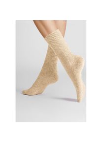 Hudson, Damen, Socken &raquo;Socke Winter Rib&laquo;, Biber-mel. 0738, 35-38, Perfekter Komfort dank Woll-Seide-Mix, Teilung 6