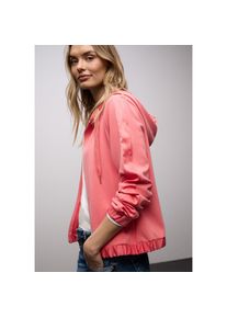 Street One, Damen, Kapuzensweatjacke im Silk-Look, mit seidigem Glanz, striking coral, 38, Hoodie-Jacke f&uuml;r Damen von Street One