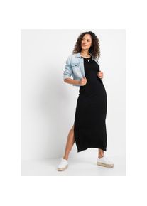 bonprix, Damen, Jerseykleid &raquo;Jerseykleid aus flie&szlig;endem Viskose-Elasthan-Mix&laquo; f&uuml;r Alltag, aus Viskose und Elasthan, lockere Passform, schwarz, 32/34 (