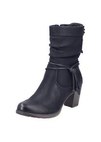 Rieker, Damen, Cowboy Stiefelette , Westernstiefelette, Stiefelette mit Slouchy-Schaft, schwarz, 39, Mit Zierschn&uuml;rung und -b&auml;nder