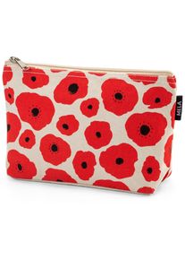 MELAWEAR Kulturbeutel Blumenprint, rot-natur