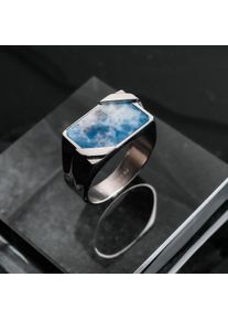 Holzkern Binomial Ring Silver and Sodalite