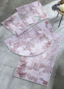 Tappeto da bagno in fantasia marmorizzata, Grigio, Taglia 2 (tappetino per wc a muro 45x50 cm), bonprix